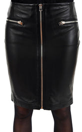 Women Genuine Leather Skirt WS 19 SkinOutfit